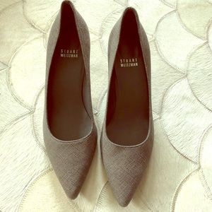 Grey Stuart Weitzman Kitten Heel Pump